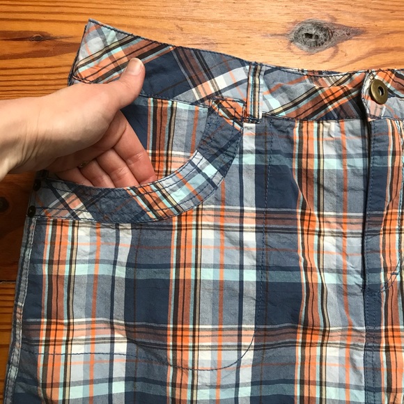 French Cuff Blue Orange Plaid Skort, EUC, 16W - Picture 2 of 11